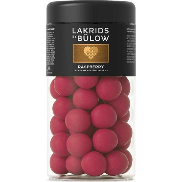 Raspberry Lakrids by Bülow - Sød lakrids overtrukket med lys chokolade og hindbærsukkerskal