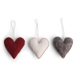Heart w/ stitching Classic - set of 3