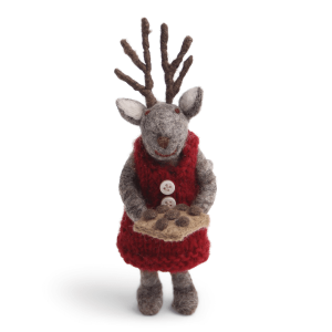 Small Grey Girly Deer with Baking Tray