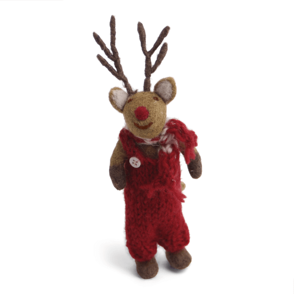 Small Brown Rudolf with Red Pants
